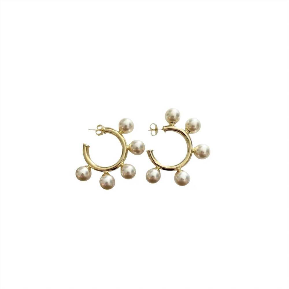 NEW SHEILA FAJL women's gio hoops in brushed gold